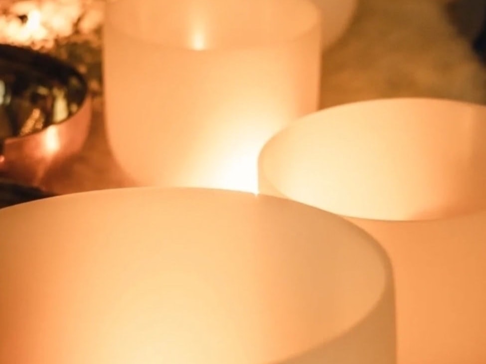 Crystal singing bowls — the heart of a sound bath session